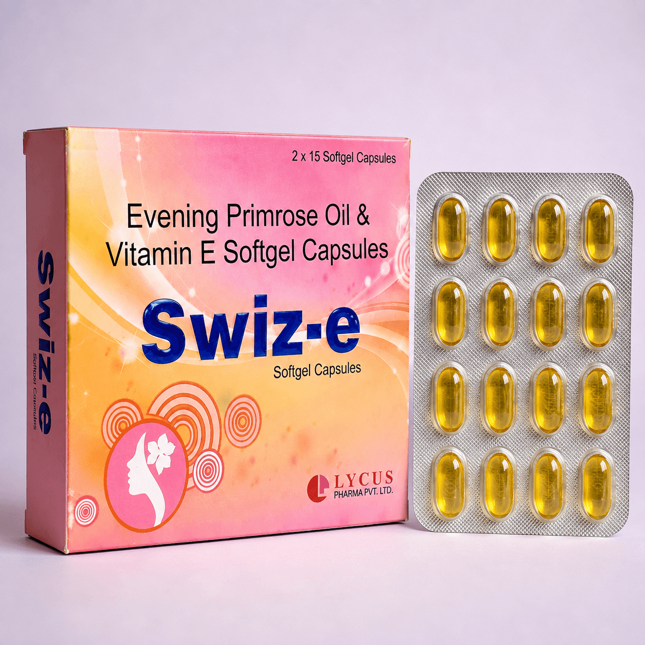 Swiz-e Evening Primrose Oil and Vitamin E softgel capsules